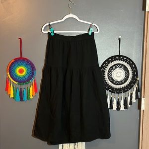 Universal Thread Black Cotton Muslin Tiered Skirt 🪷